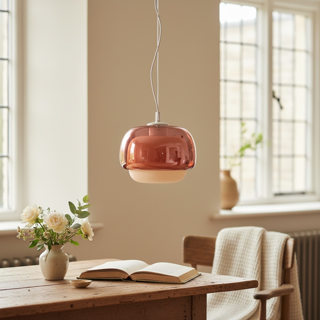 Suspension champignon Clinco en verre coloré dans un intérieur