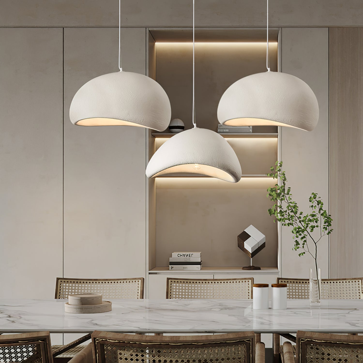Sculptural Polystyrene Ceiling Pendant Light