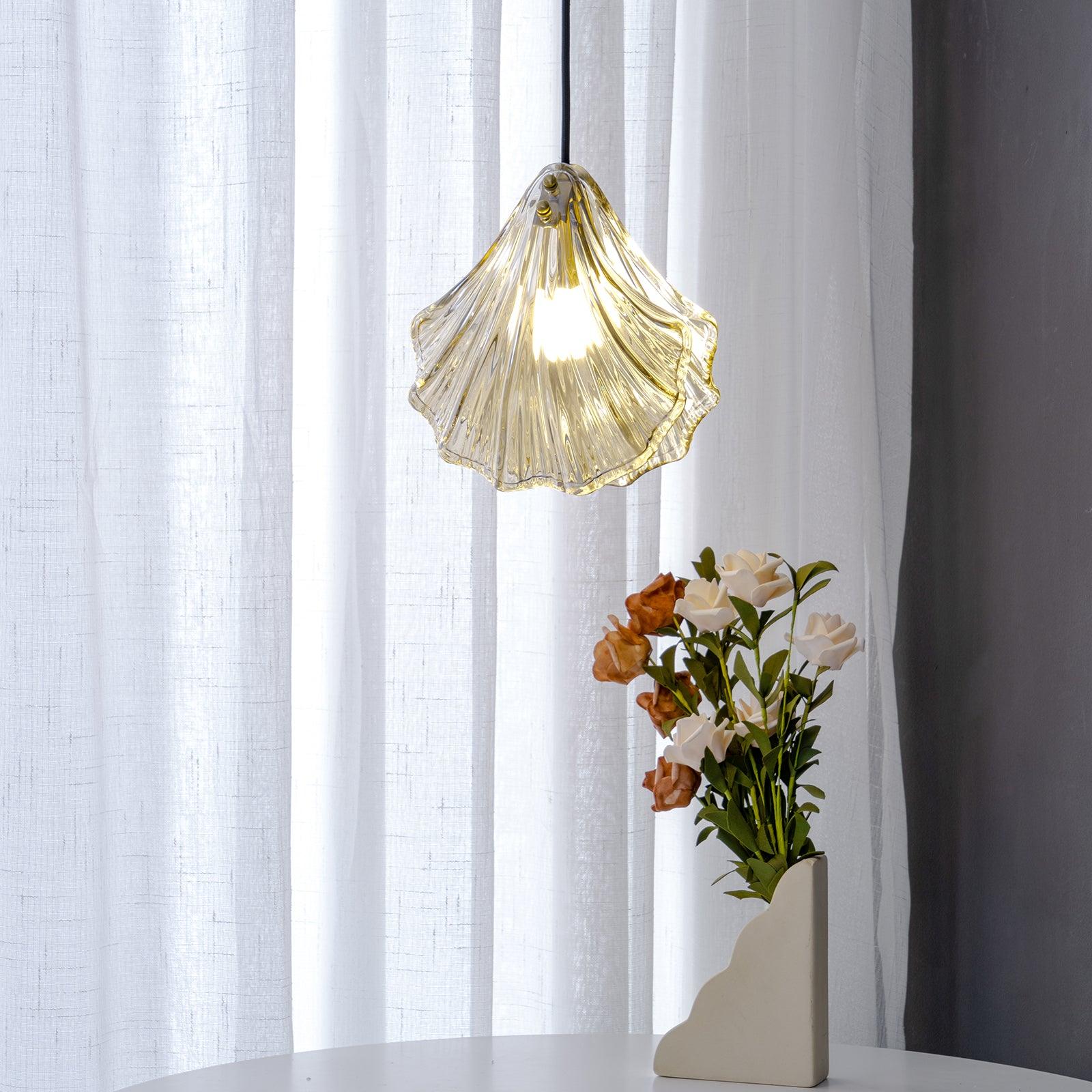 Hand-Blown Glass Brass Plug-In Swag Pendant