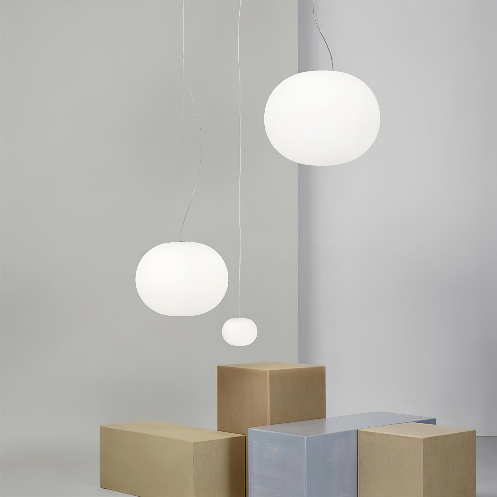 Frosted White Oval Plug-In Pendant Light