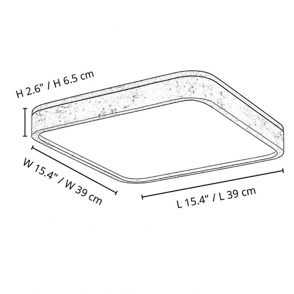 Vierkant 39 cm H 6,5 cm