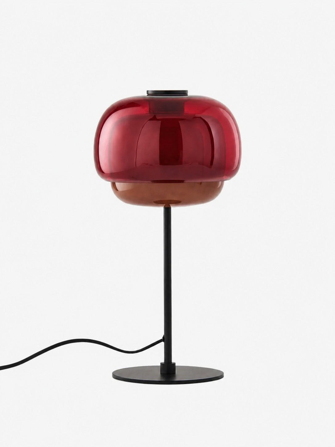 Kinoko tafellamp met rood glas