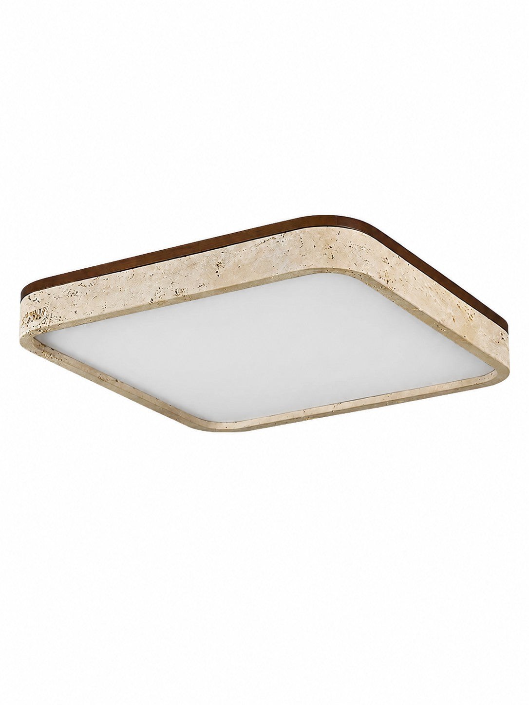 Vierkante travertin plafondlamp