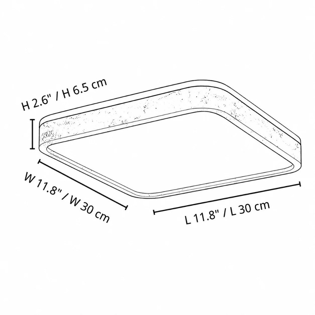 Vierkant 30 cm H 6,5 cm
