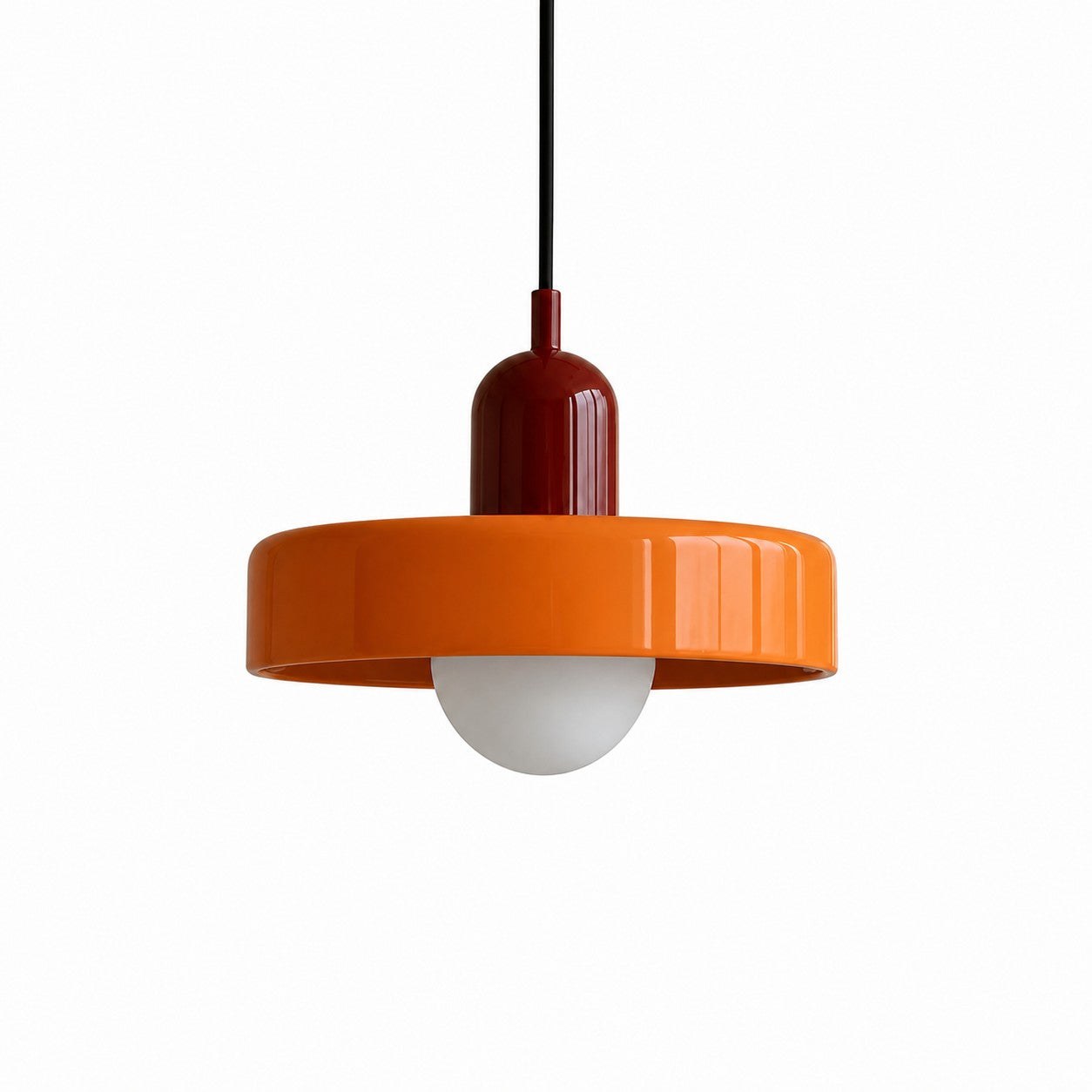 Red surface with yellow glass shade
