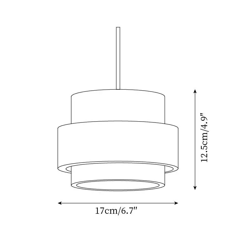 1-licht Afmetingen kap Ø 17 cm × H 12,5 cm