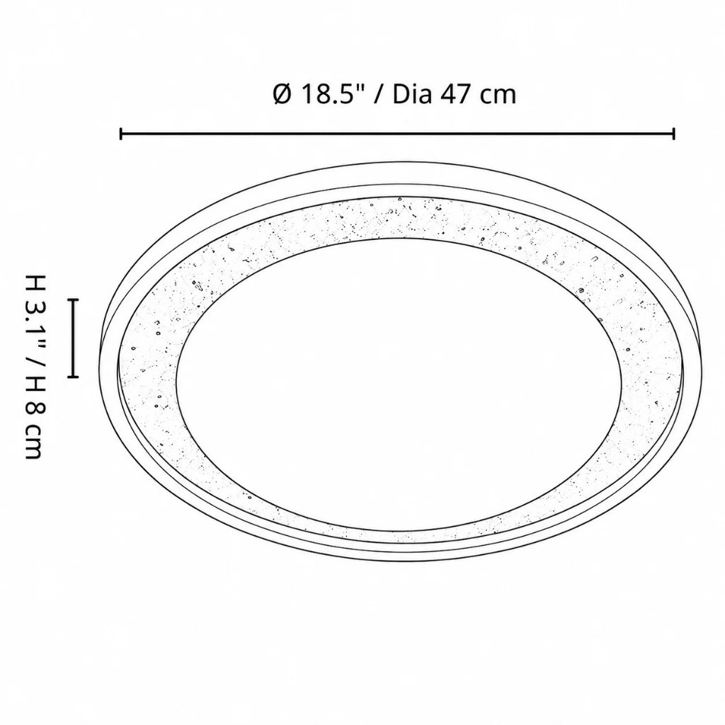 Rond Ø 47 cm H 8 cm
