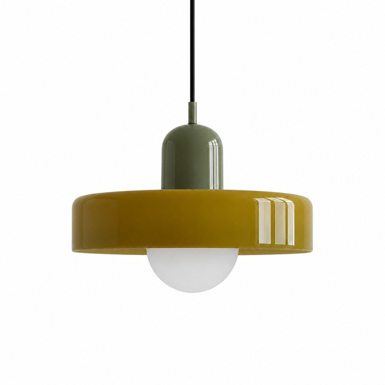 Green surface with green glass shade