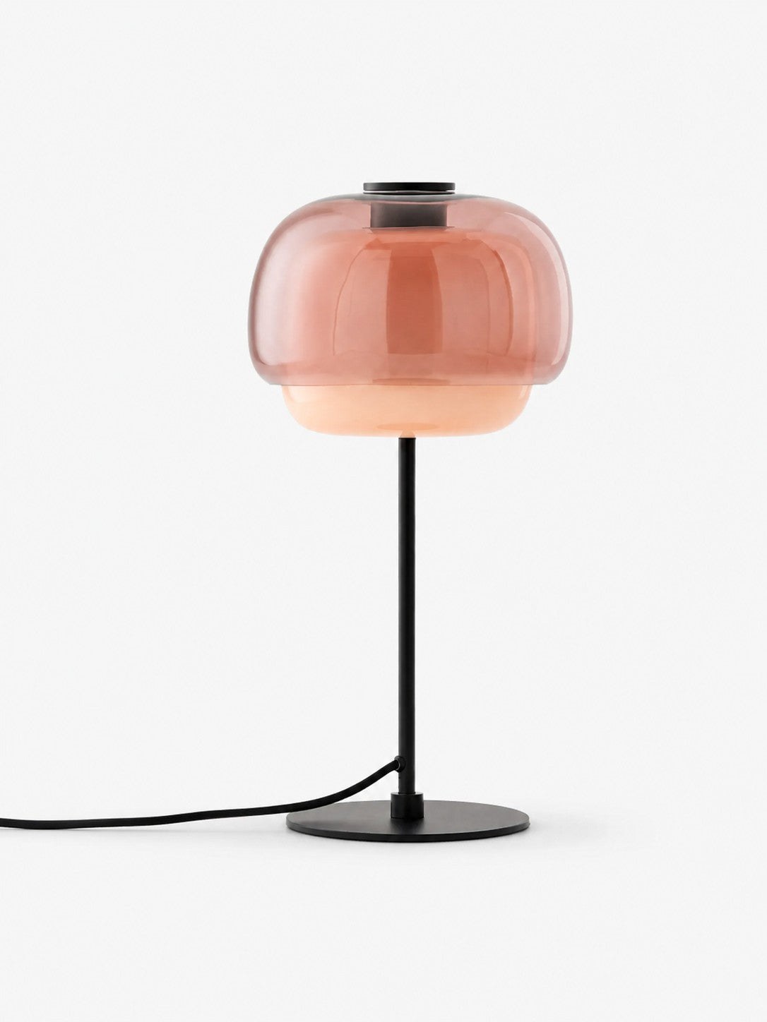 Kinoko tafellamp met nudekleurig glas