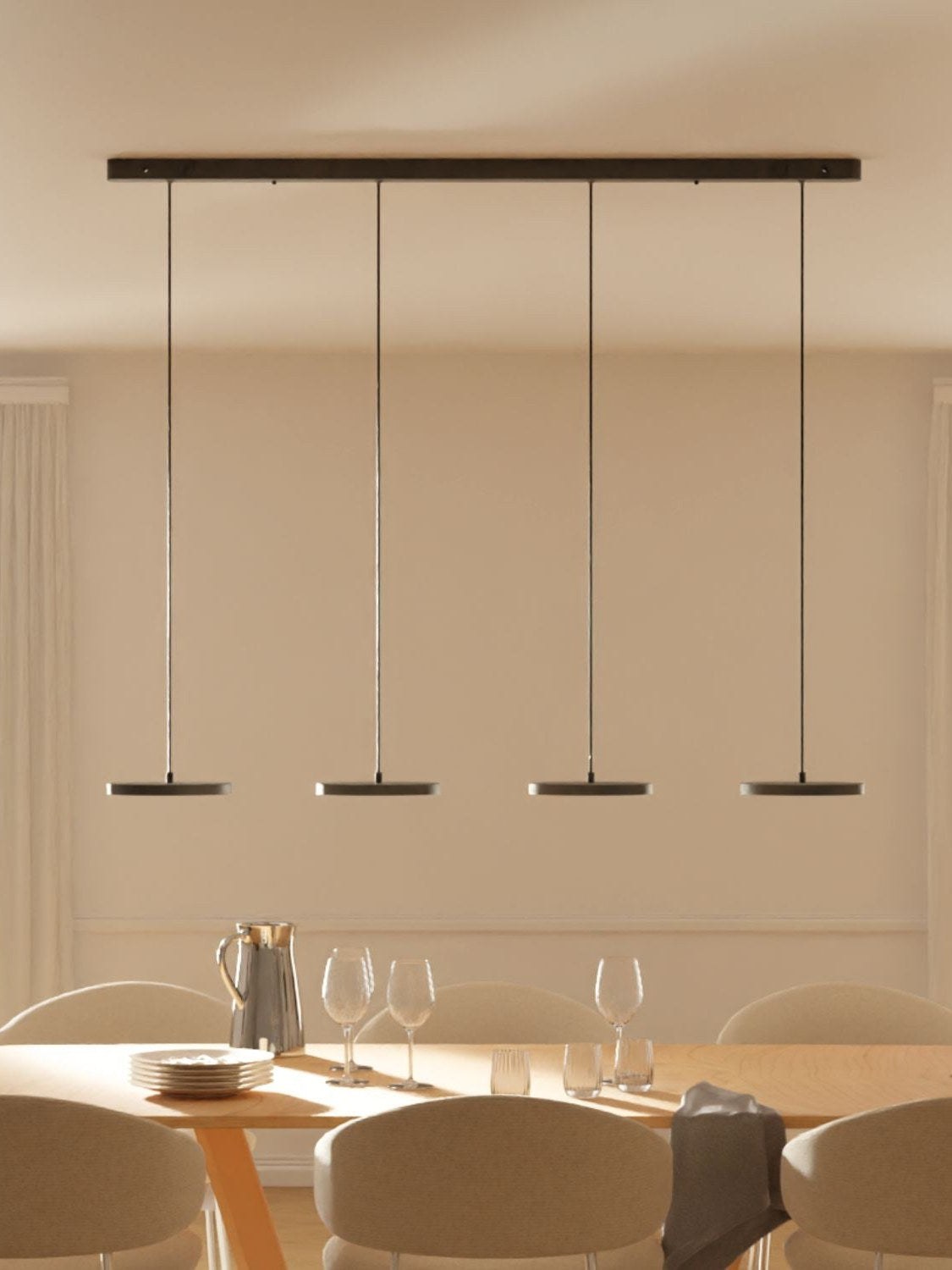Minimalist Multi Head Pendant Light – Circular Design for Kitchen 24