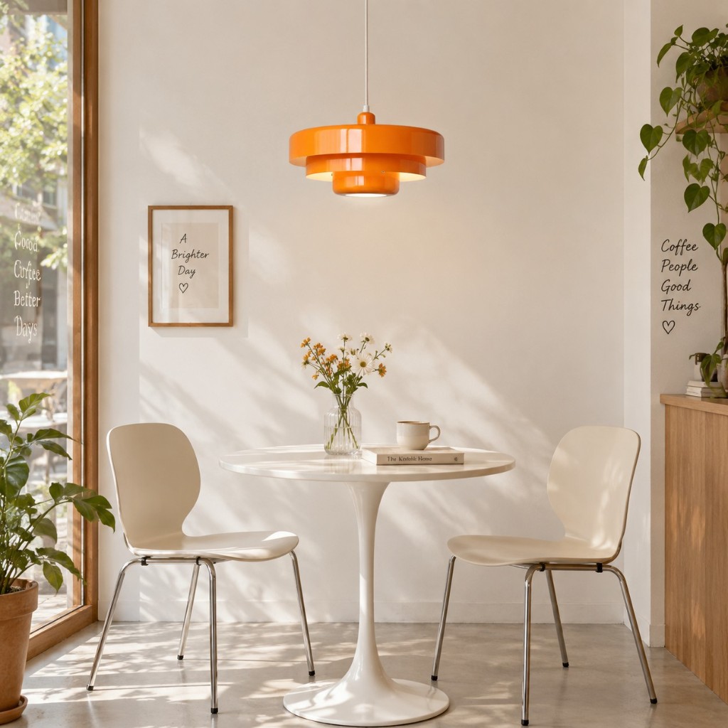 Oranje Malero boven een eettafel