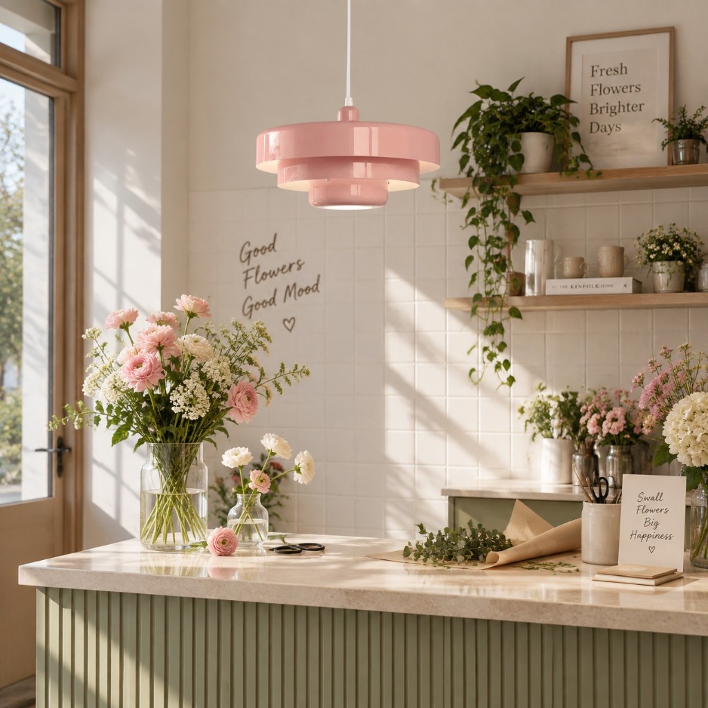 Roze Malero boven een keukenblad
