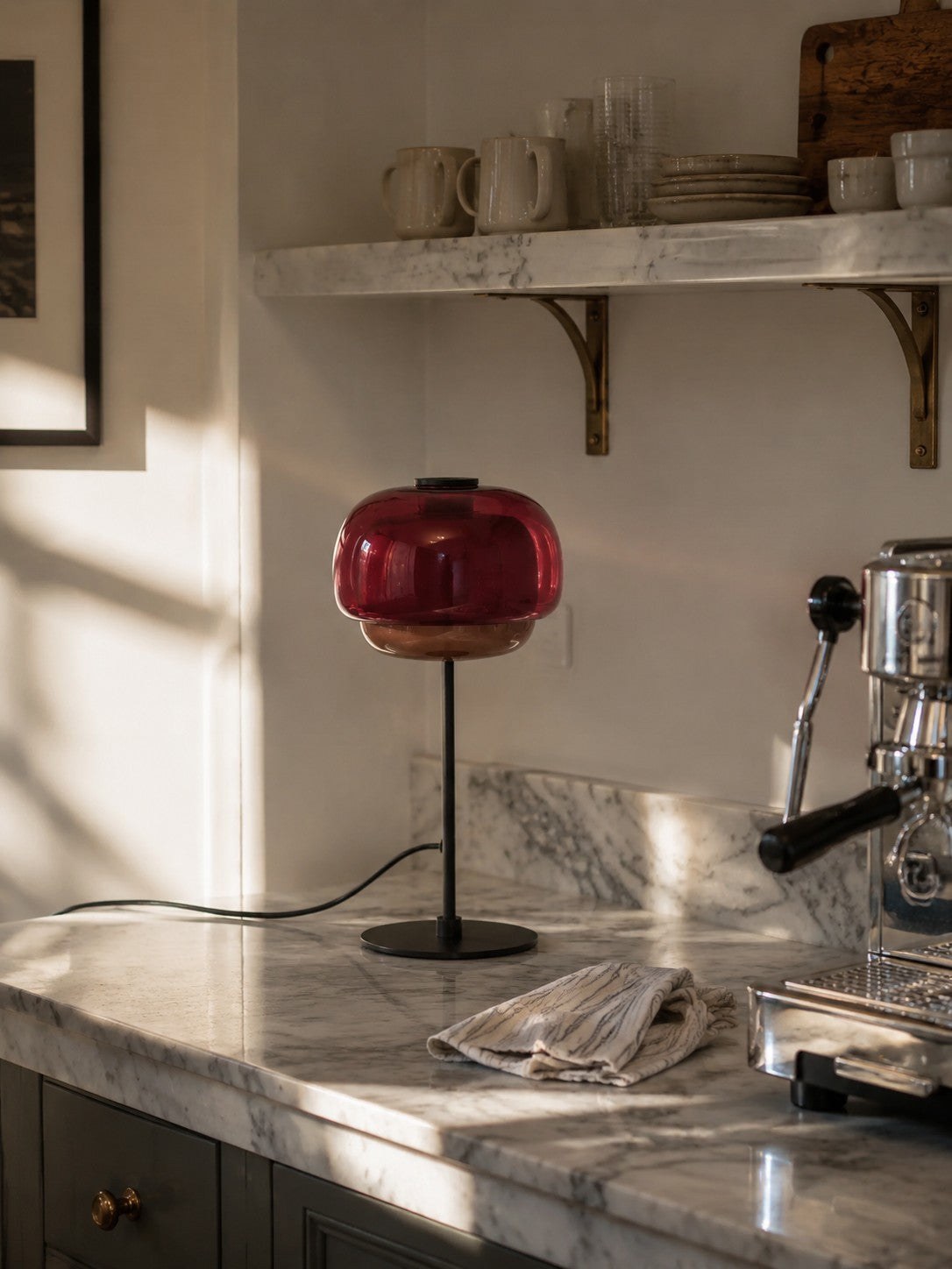 Clinco Mid Century Modern Glass Mushroom Table Lamp – Double Layer Glass Table Lamp for Nightstands and Sideboards 19