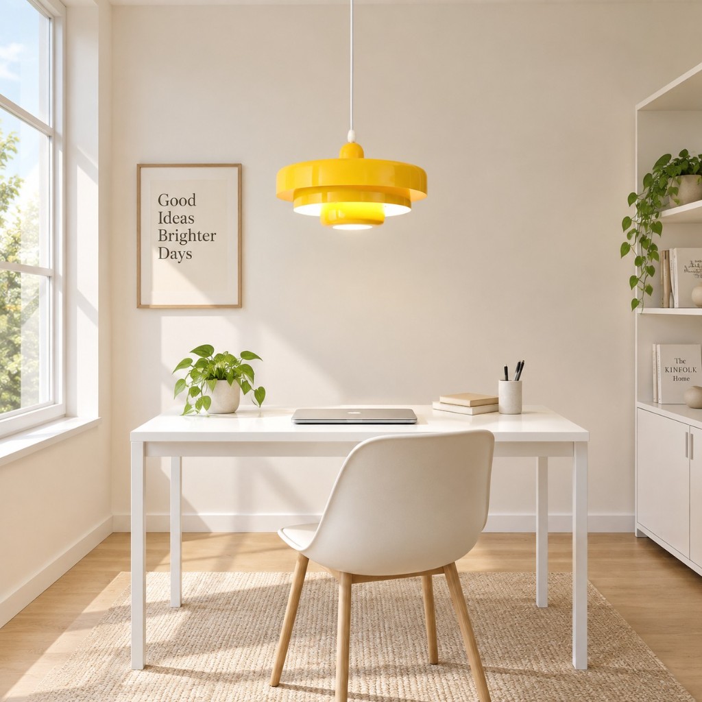 Gele Malero boven een bureau