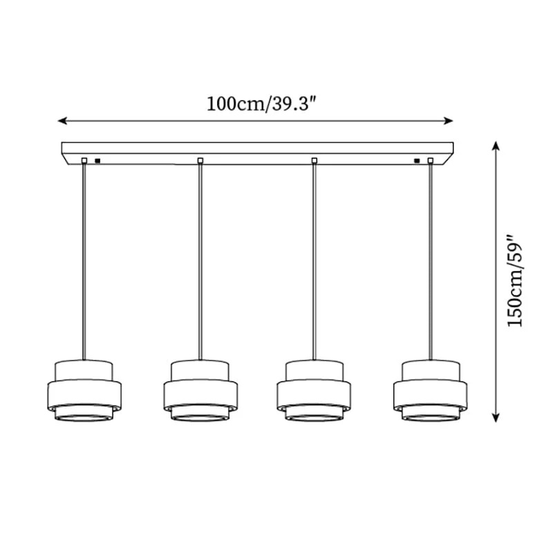 4-lichts kap 100 cm, totale hoogte 150 cm
