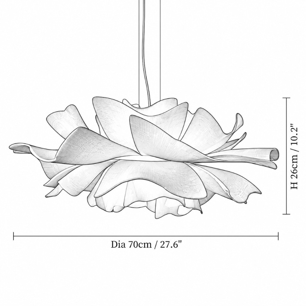 Maattekening Ø 70 cm × H 26 cm