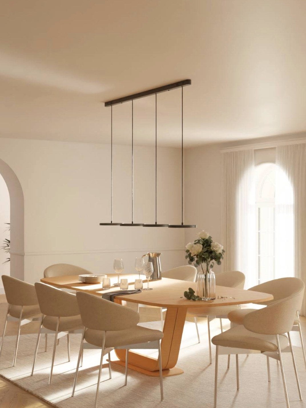 Minimalist Multi Head Pendant Light – Circular Design for Kitchen 4