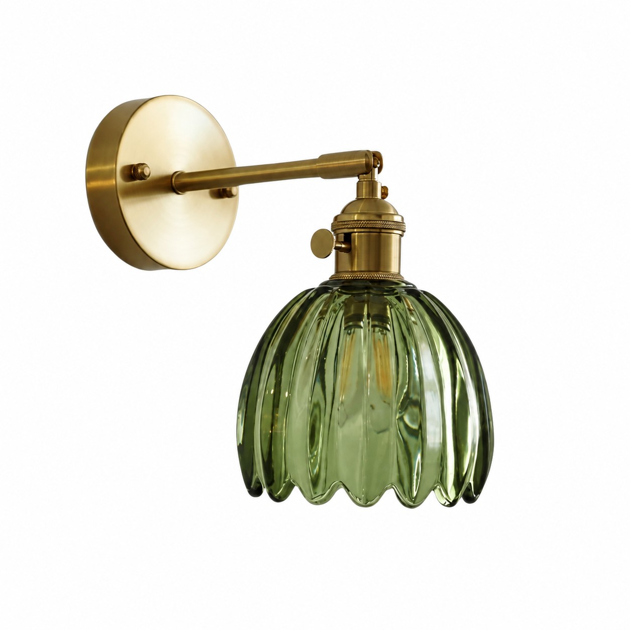 Verdoma tulip glass wall lamp green shade