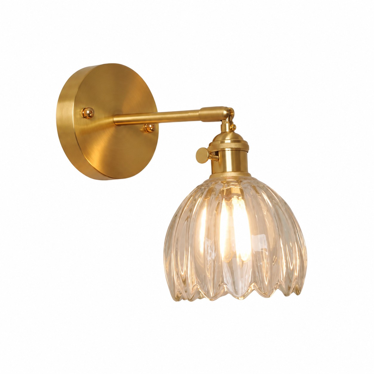 Verdoma tulip glass wall lamp clear shade