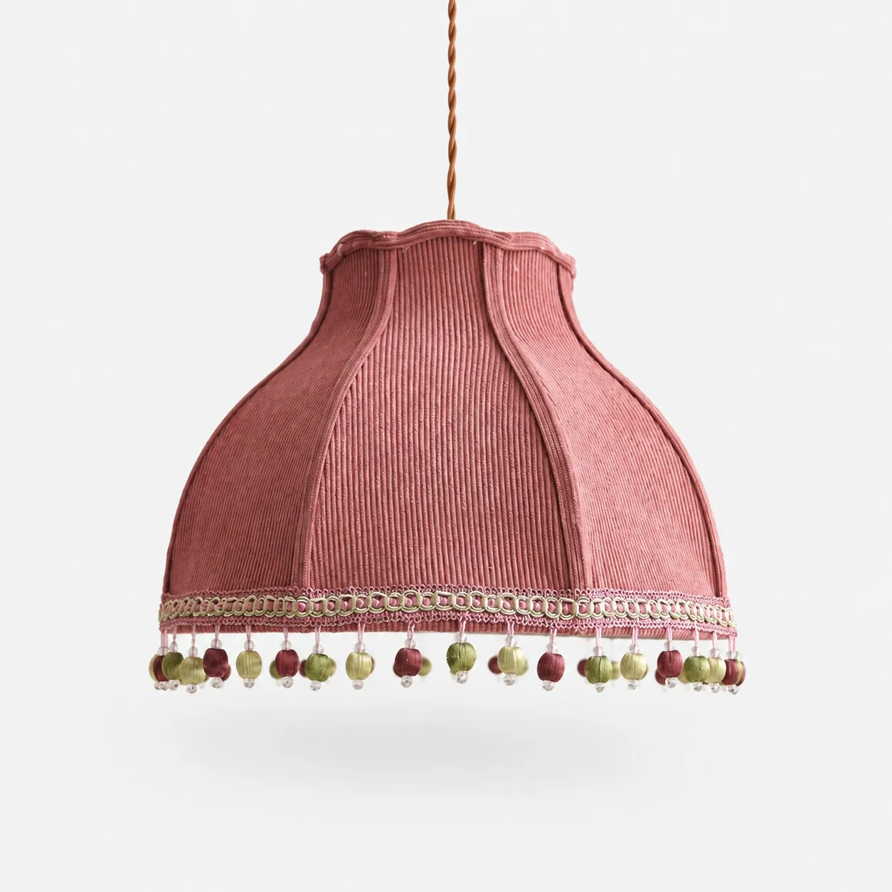 Vintage Red fabric pendant light