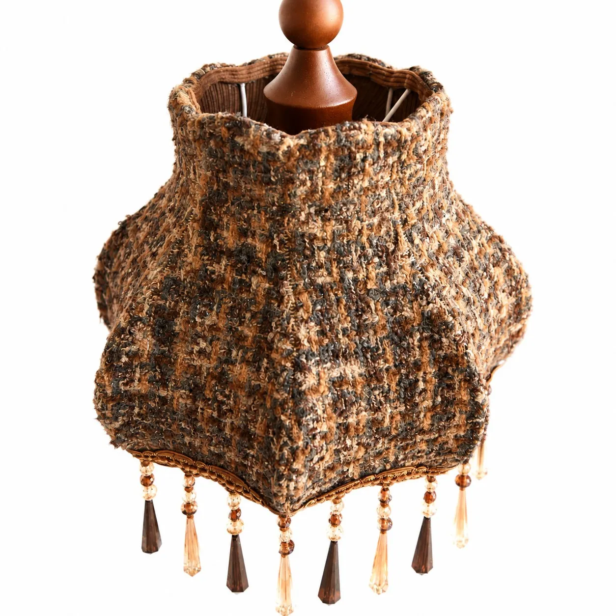 Patterned fabric pendant shade detail