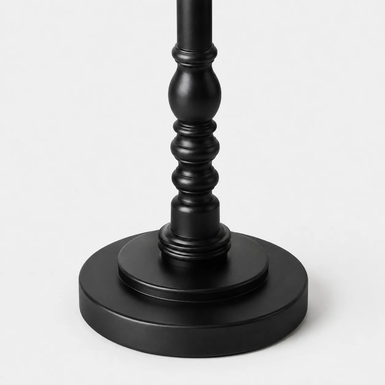 Turned-Wood Floor Lamp with Fabric Shade