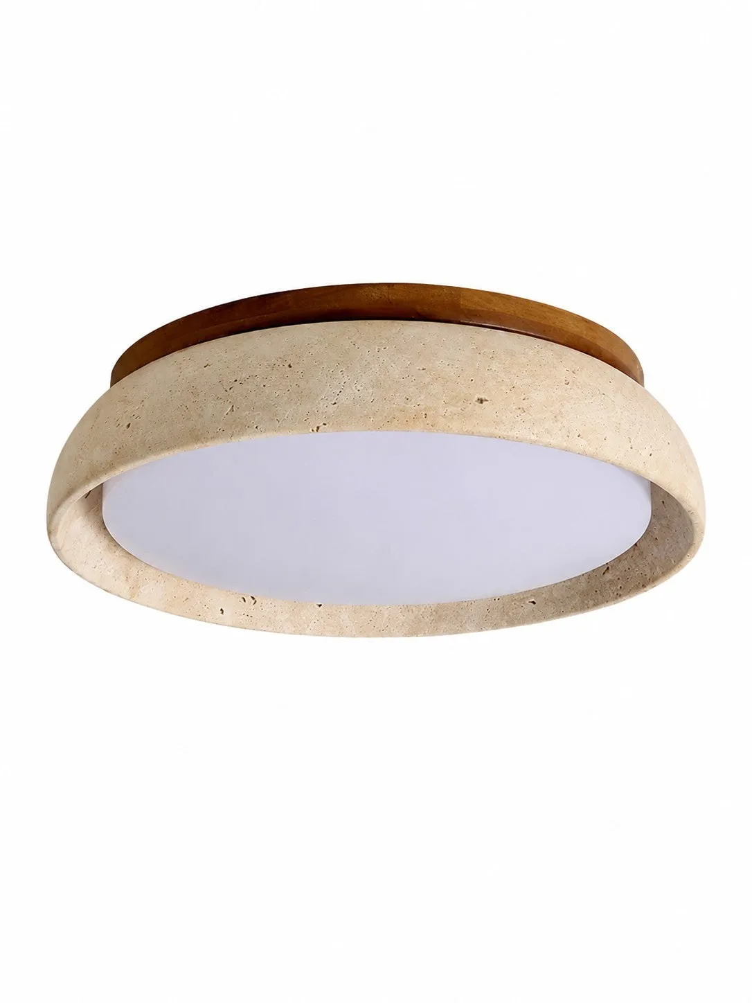 Travira Sculptural Travertine Ceiling Fixture - Soft Ambient Light for Bedroom Living Room or Entryway 13
