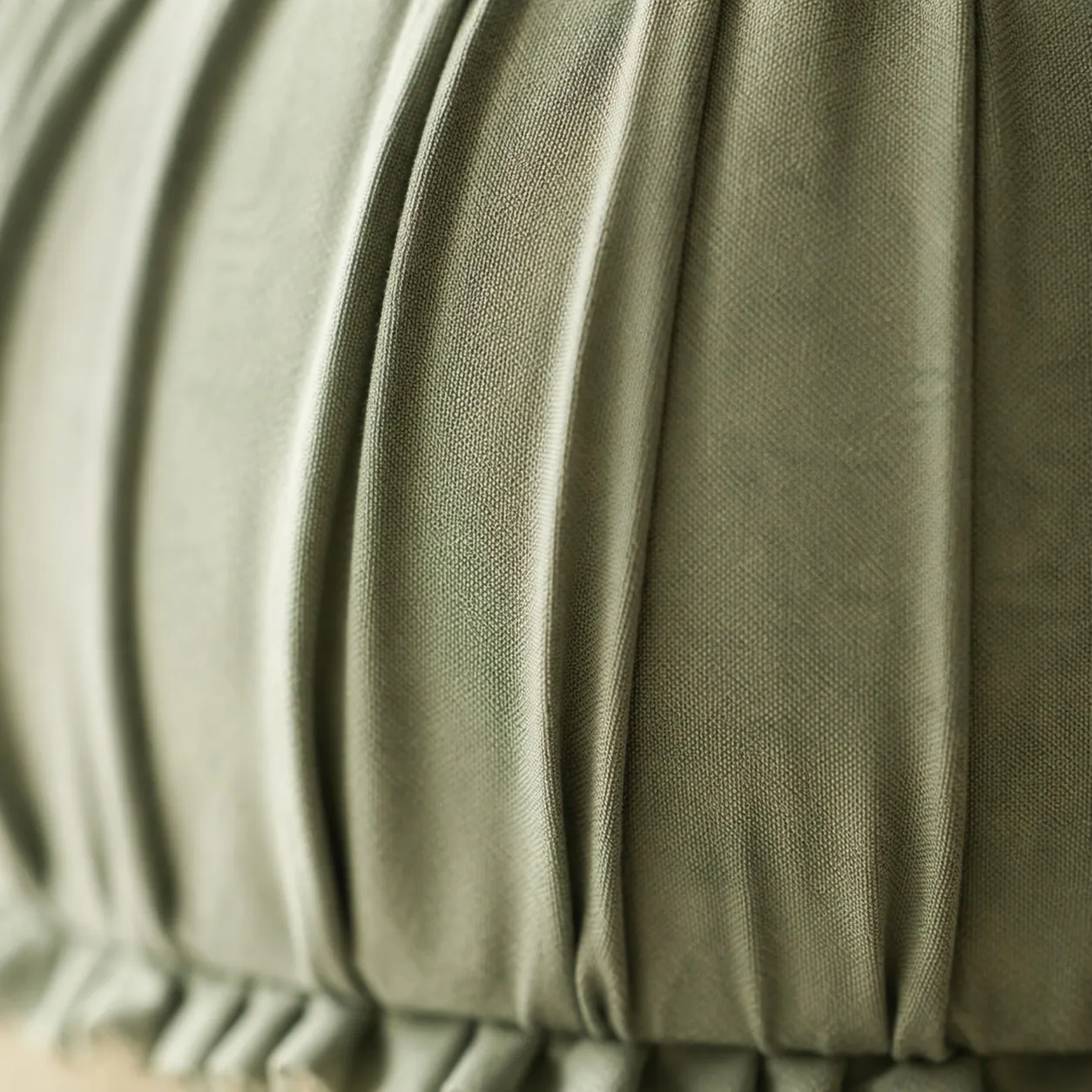 Close view of gathered ruched fabric texture