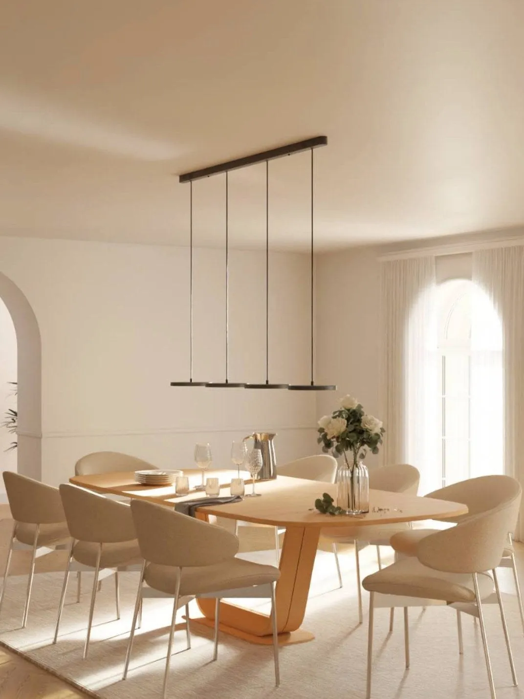 Minimalist Multi Head Pendant Light – Circular Design for Kitchen 4