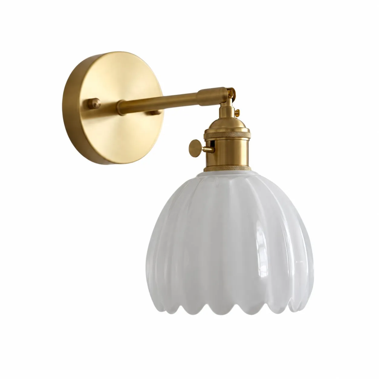 Verdoma tulip glass wall lamp white shade