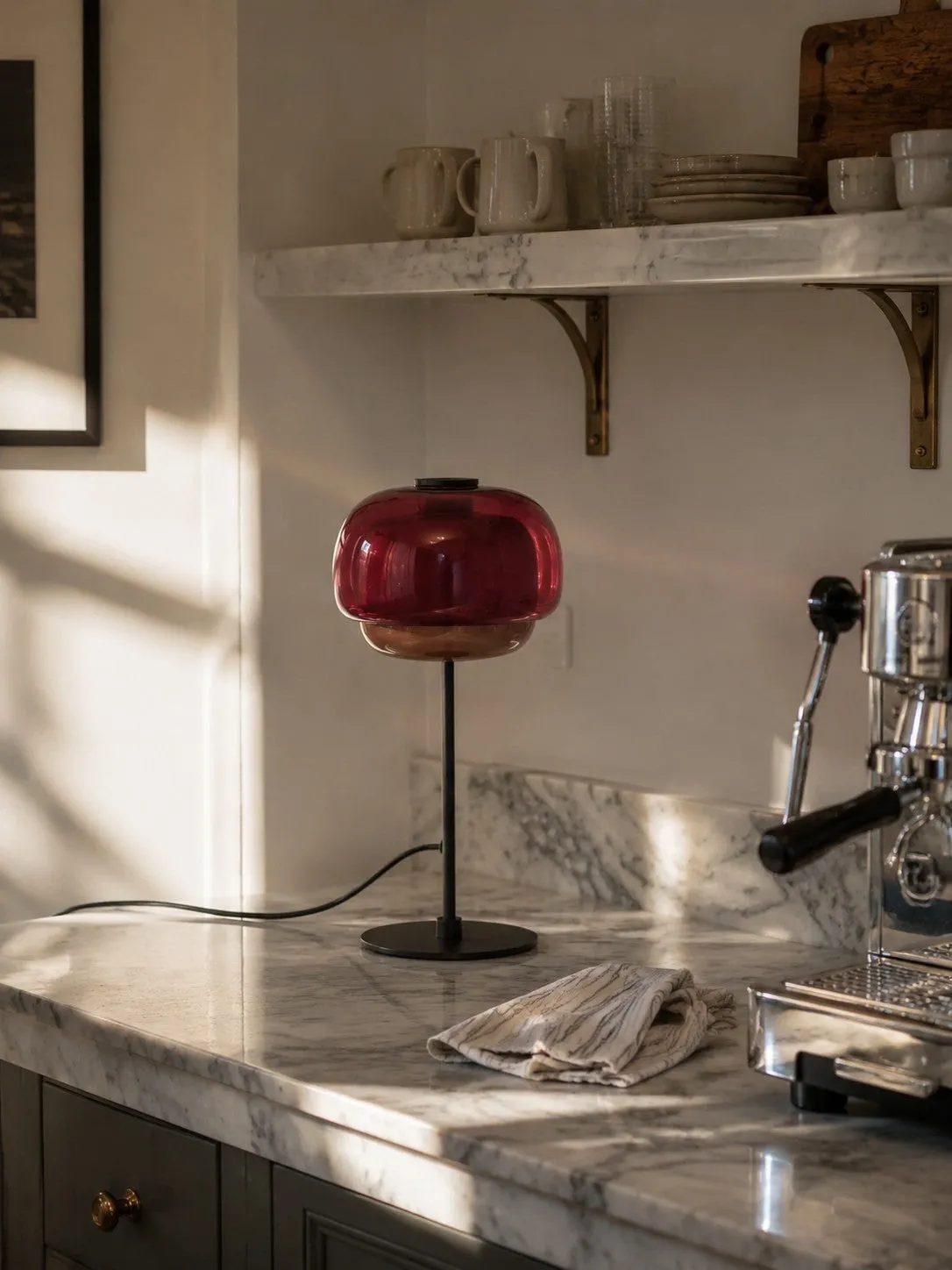 Clinco Mid Century Modern Glass Mushroom Table Lamp – Double Layer Glass Table Lamp for Nightstands and Sideboards 19
