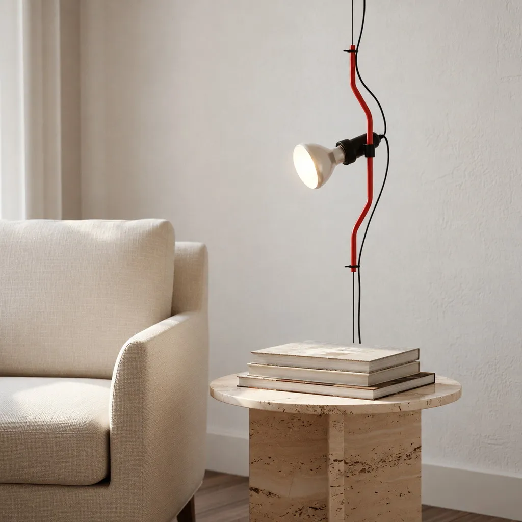 Multicolored Floor Lamp With Line