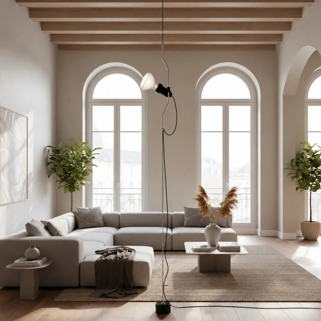 Multicolored Floor Lamp With Line