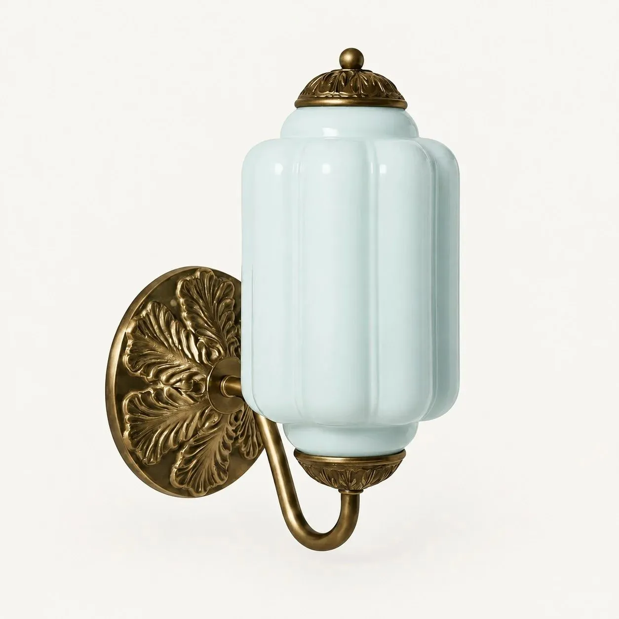 The Eloise Scallop Milk Glass Sconce Wall Light