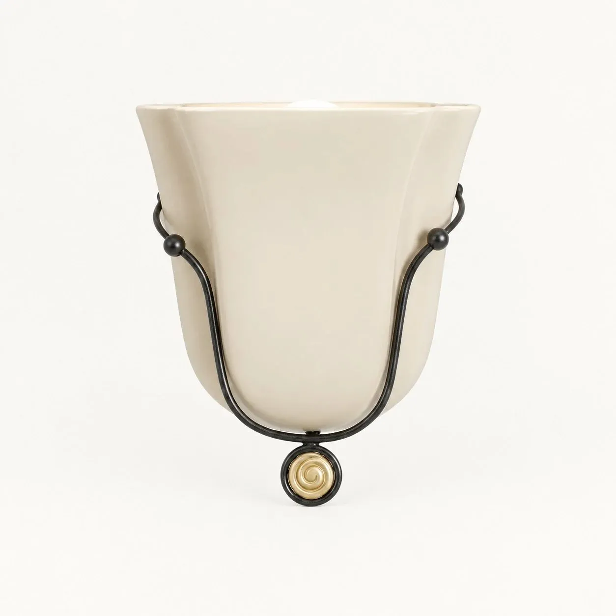 Velora Hand Blown Glass and Ceramic Shell Wall Sconce for Bedroom and Living Room