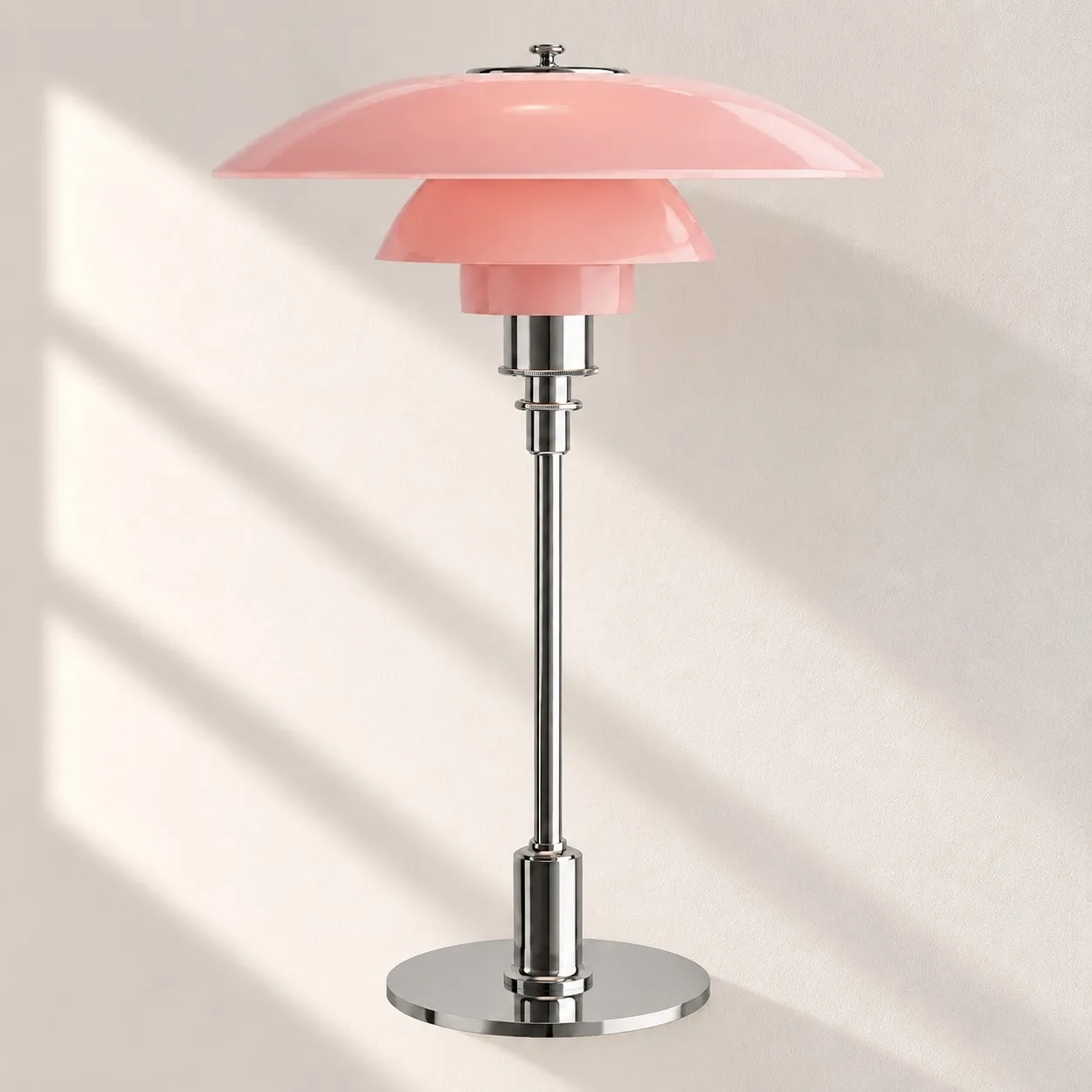 Three-Tier Glass Table Lamp for Nightstand and Living Room, Metal Base, 28 cm / 11 in