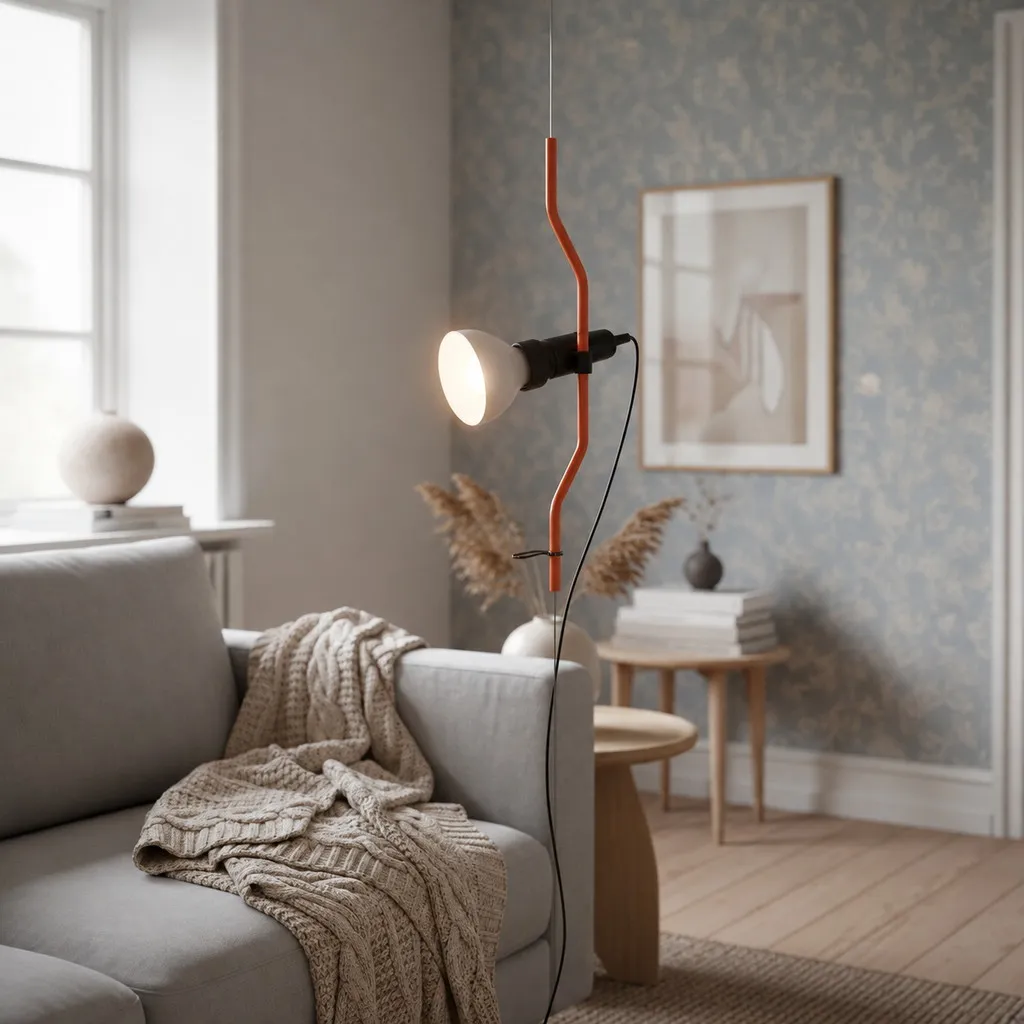 Multicolored Floor Lamp With Line