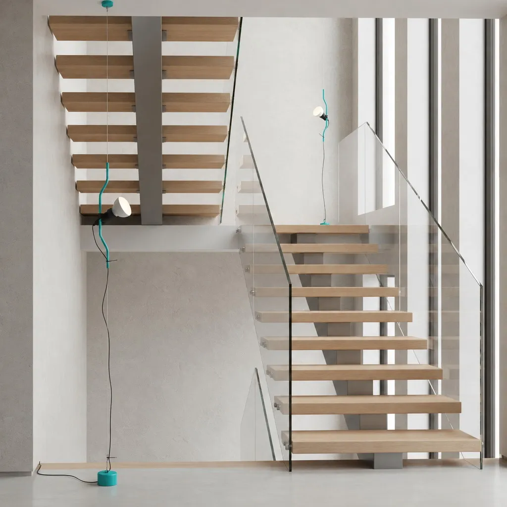 Multicolored Floor Lamp With Line