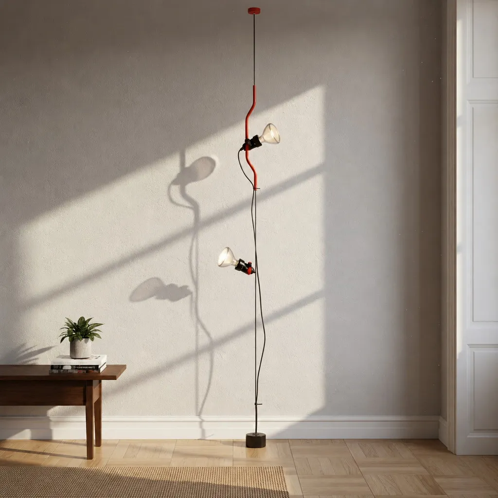 Multicolored Floor Lamp With Line