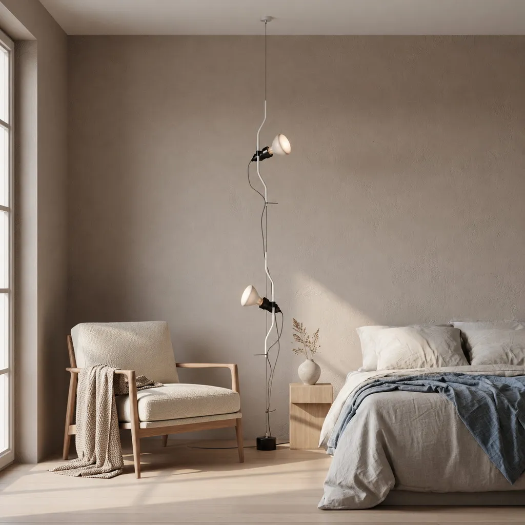Multicolored Floor Lamp With Line
