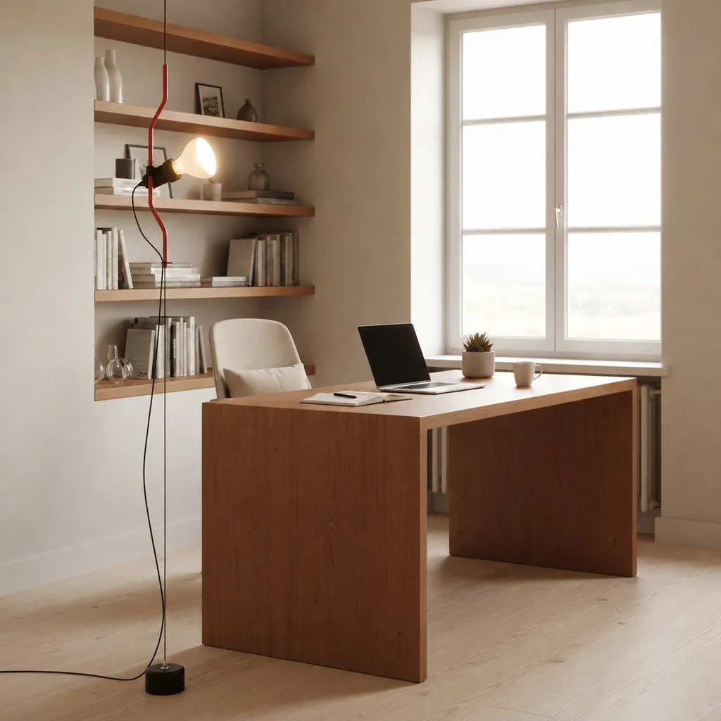 Multicolored Floor Lamp With Line