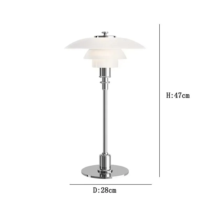 Lampe de table danoise, dimensions Dia 28 cm H 47 cm