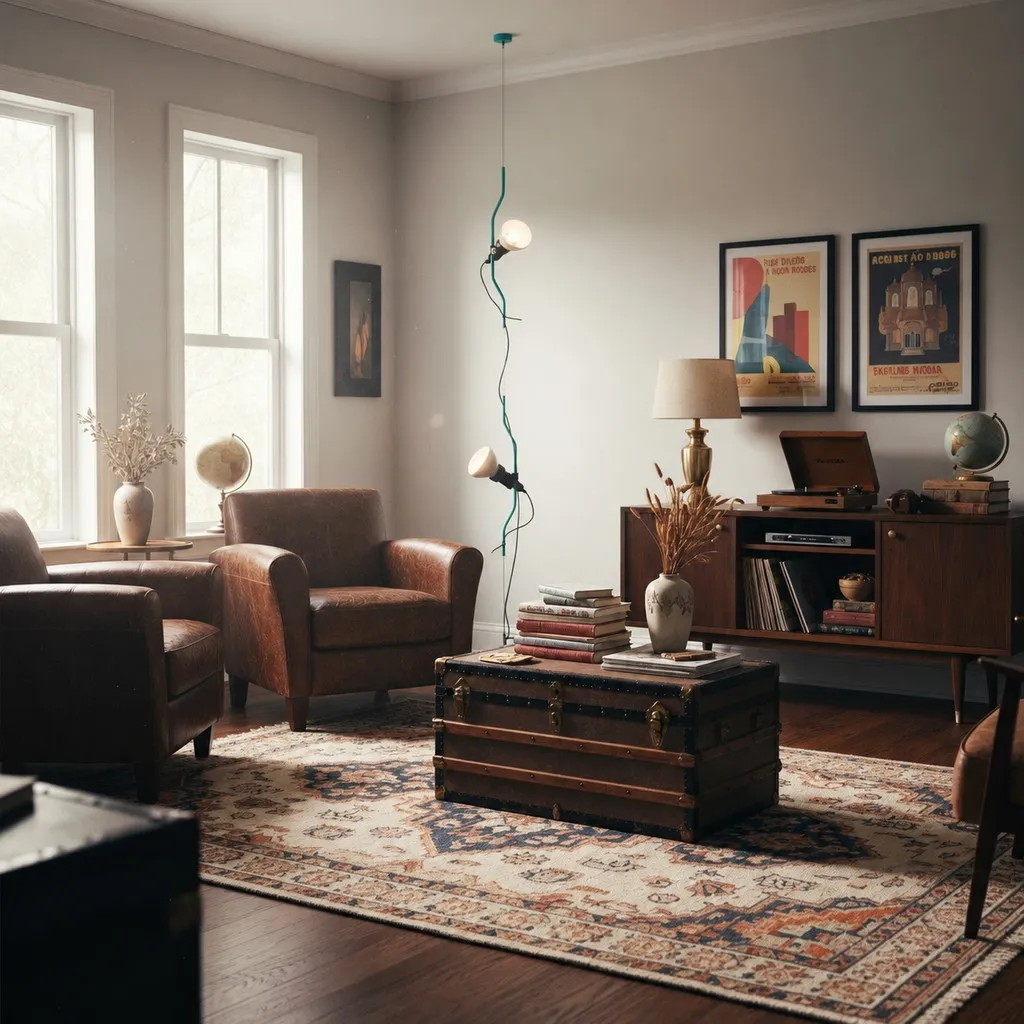 Multicolored Floor Lamp With Line