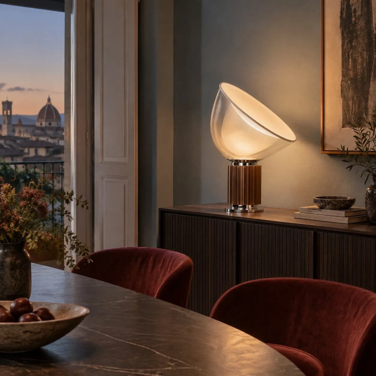 Bowlum Modern Bowl Shaped Glass Table Lamp