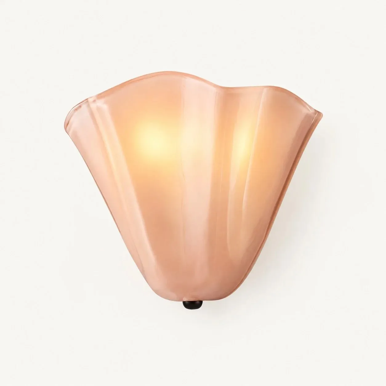 Velora Hand Blown Glass and Ceramic Shell Wall Sconce for Bedroom and Living Room