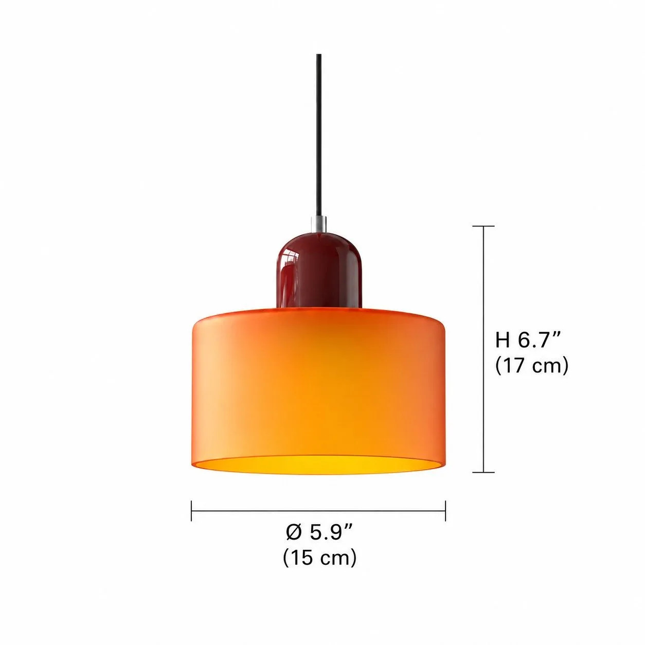 Dimensions de la suspension Morandi en verre