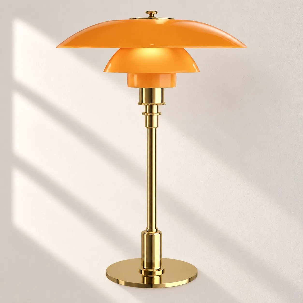 Three-Tier Glass Table Lamp for Nightstand and Living Room, Metal Base, 28 cm / 11 in