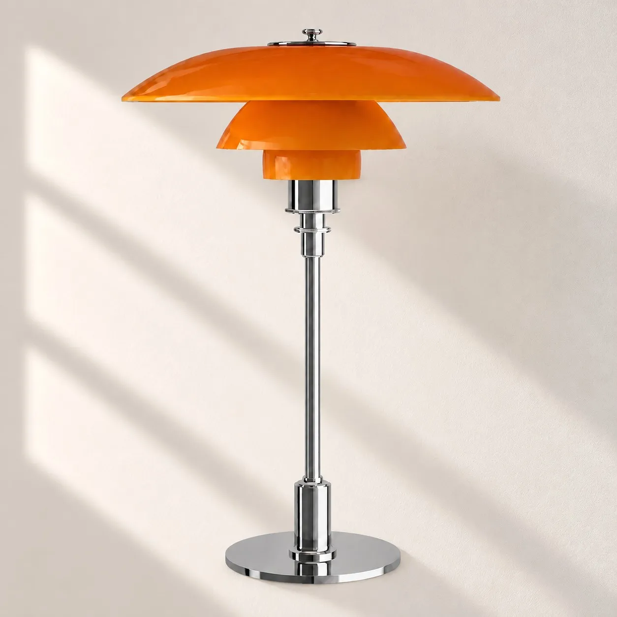 Three-Tier Glass Table Lamp for Nightstand and Living Room, Metal Base, 28 cm / 11 in