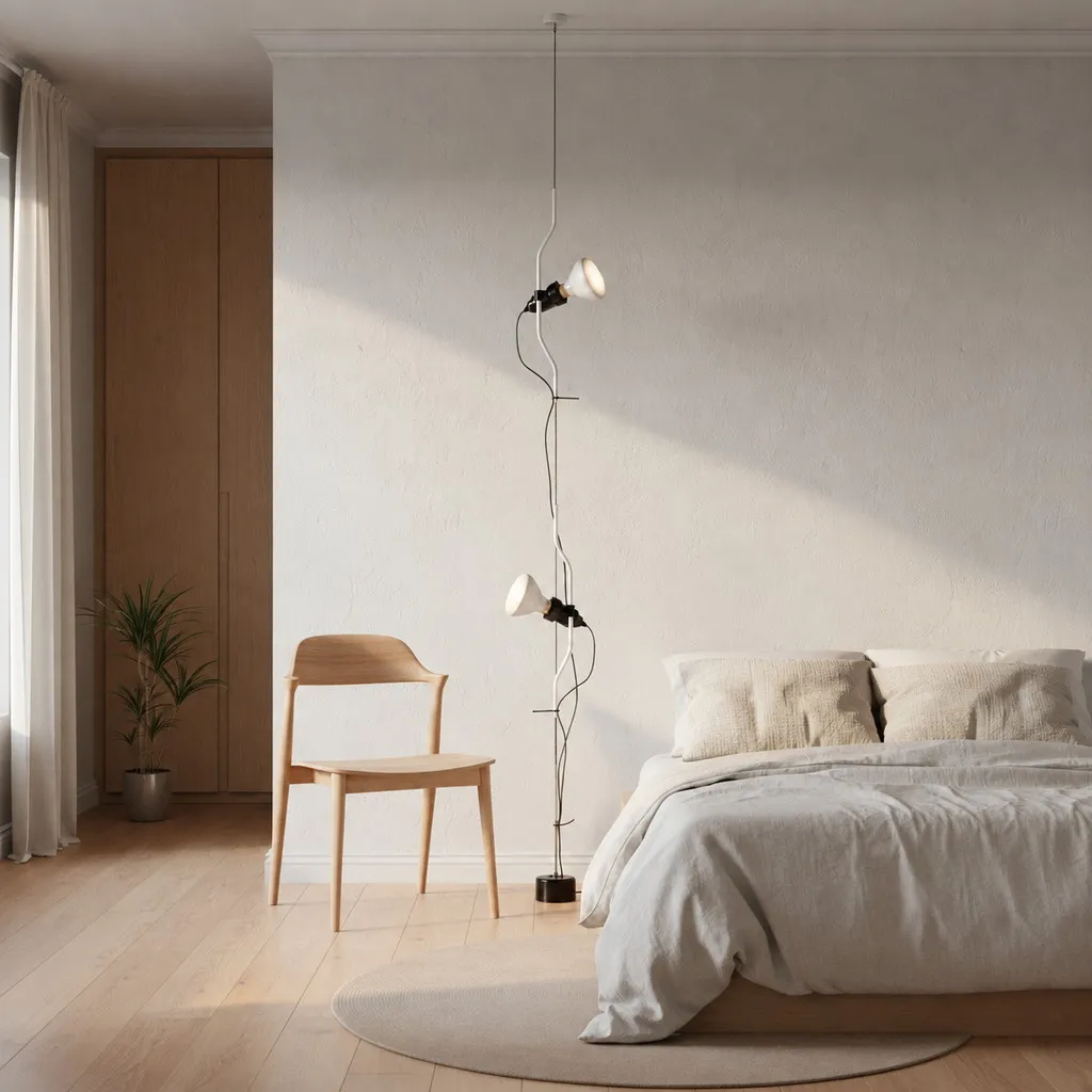 Multicolored Floor Lamp With Line