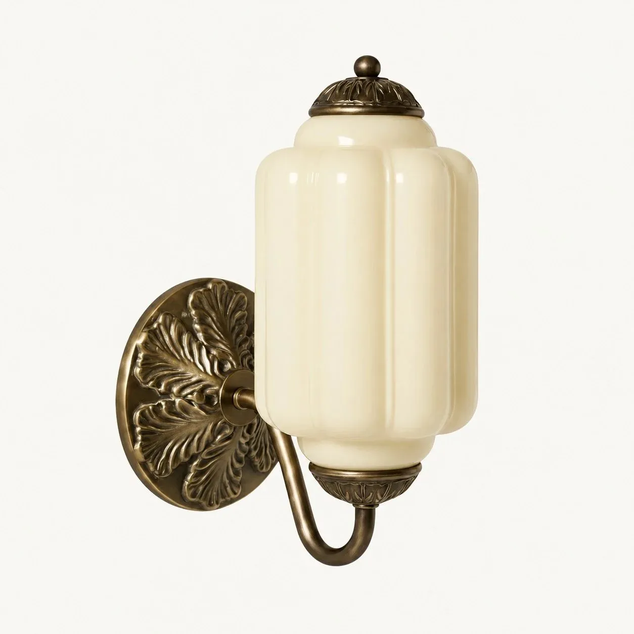 The Eloise Scallop Milk Glass Sconce Wall Light